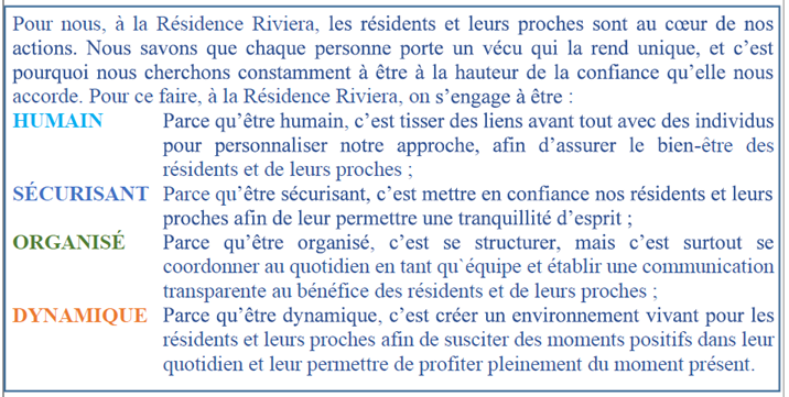 Promesse client de la Résidence Riviera